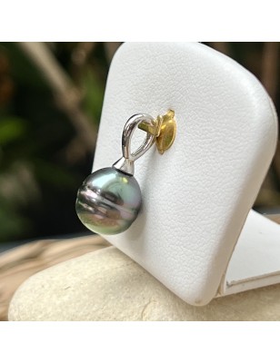 Teiva - 9.80mm Lagoon-blue Peacock Tahitian Pearl Pendant