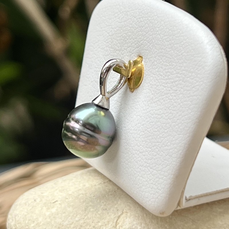 Teiva - 9.80mm Lagoon-blue Peacock Tahitian Pearl Pendant