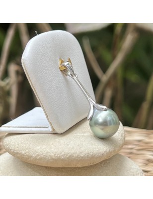 Вайхана - Таитянский жемчуг цвета лагунной зелени, 10,80 мм