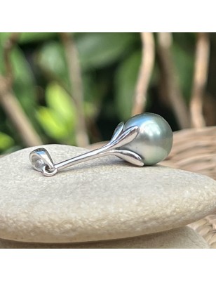 perle de Tahiti vert lagon en pendentif femme argent prix