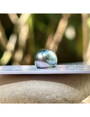 perle de Tahiti seule de couleur rose et bleu lagon prix - perle de culture de Tahiti à l'unité