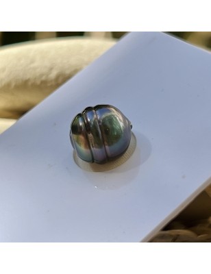single Tahitian pearl blue aubergine color price - loose Tahitian cultured pearl