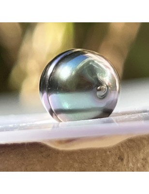 perle de Tahiti seule de couleur bleue et rose - perle de culture de Tahiti à l'unité
