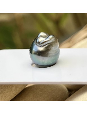 Baroque-shaped Tahitian Pearl - Peacock - 12.12mm