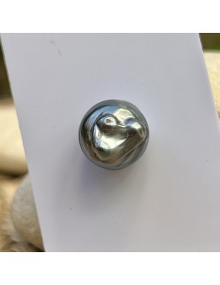 perle de Tahiti seule de couleur paon - perle de culture de Tahiti baroque à l'unité