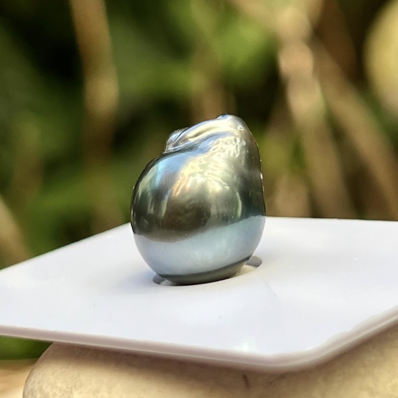 Baroque-shaped Tahitian Pearl - Peacock - 12.12mm