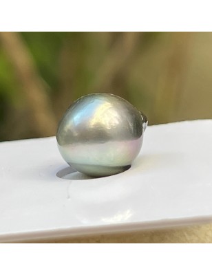 perle de Tahiti seule de couleur grise - perle de culture de Tahiti baroque à l'unité