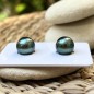 Boucles Oreilles Or 18 Carats - Perles de Tahiti de 10.60mm
