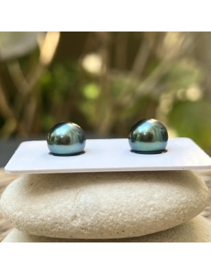 perles de Tahiti pour boucles d'oreilles à monter - prix ensemble de perles de Tahiti