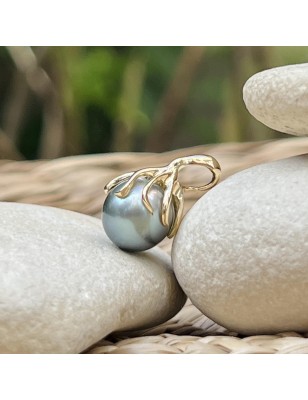 women's octopus gold pendant with blue tahitian pearl price - tahitian octopus jewel