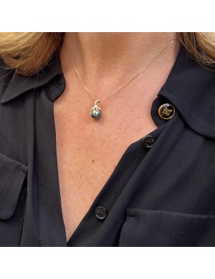 pieuvre en or pendentif femme perle de Tahiti bleu électrique prix