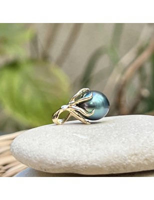 women's octopus gold pendant with blue tahitian pearl price - tahitian octopus jewel