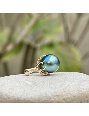 pieuvre en or pendentif femme perle de Tahiti bleu électrique prix
