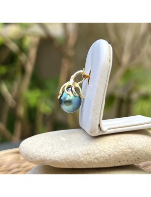 pieuvre en or pendentif femme perle de Tahiti bleu électrique prix