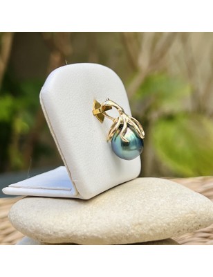 women's octopus gold pendant with blue tahitian pearl price - tahitian octopus jewel