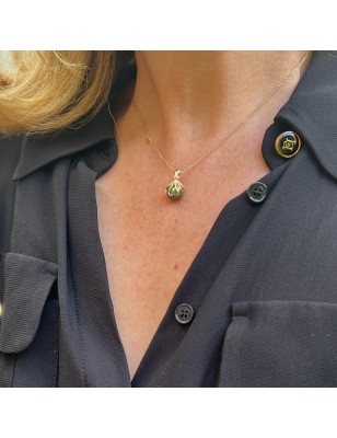 women's octopus gold pendant with green tahitian pearl price - tahitian octopus jewel