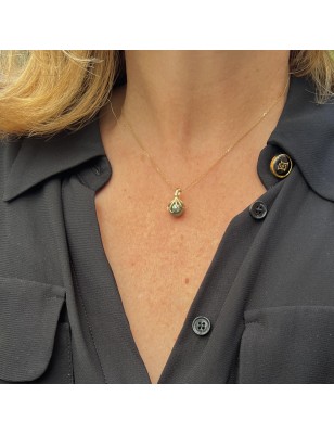 Moana Iti - GreenTahitian Pearl 18K Gold Octopus