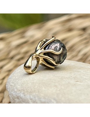 women's octopus gold pendant with marquesan engravings tahitian pearl price - tahitian octopus jewel
