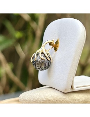 women's octopus gold pendant with marquesan engravings tahitian pearl price - tahitian octopus jewel