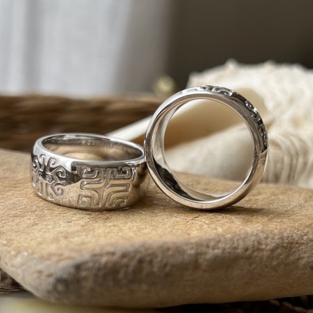 Moana - Alliance Tahitienne en Argent Rhodié - 10mm