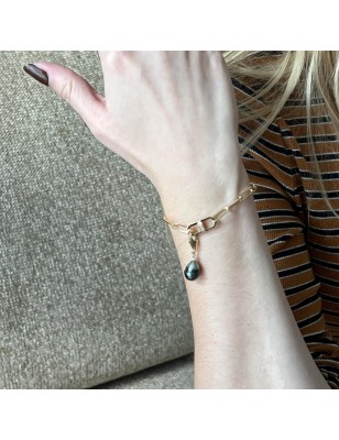 cultured tahitian pearl women's gold bracelet price - blue pearl from Tahiti on women's tahitian bracelet