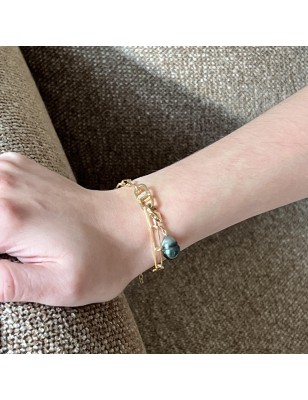 cultured tahitian pearl women's gold bracelet price - blue pearl from Tahiti on women's tahitian bracelet