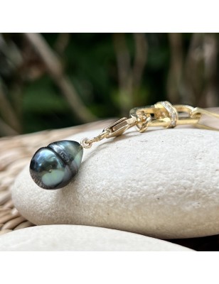 cultured tahitian pearl women's gold bracelet price - blue pearl from Tahiti on women's tahitian bracelet