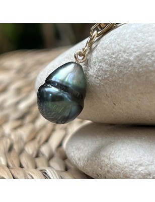 bracelet or femme perle de culture de Tahiti - perle bleue tahitienne sur un bracelet femme doré