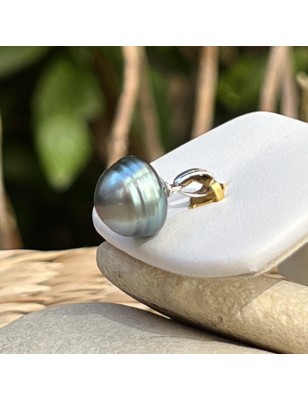 grosse perle de Tahiti bleue en pendentif argent homme prix