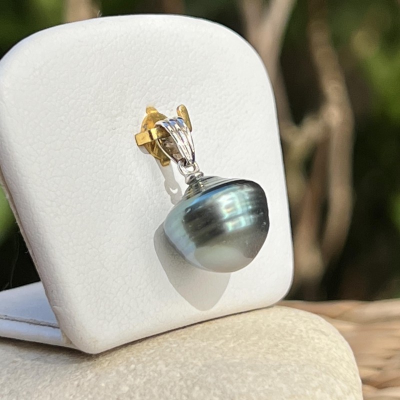 Ava Nui - Pendentif Perle de Tahiti Bleu Gris - 11.80mm