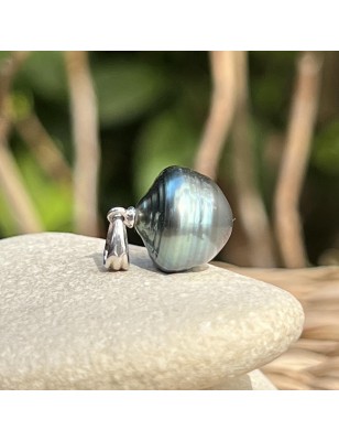grosse perle de Tahiti bleue en pendentif argent homme prix