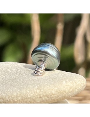 grosse perle de Tahiti bleue en pendentif argent homme prix