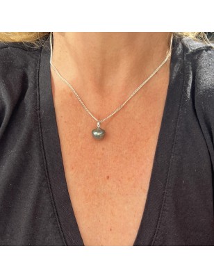 grosse perle de Tahiti bleue en pendentif argent homme prix