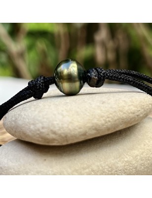 grosse perle de Tahiti olive en bracelet homme perle prix - bracelet homme tahitien