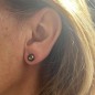 Clous d'Oreilles Silber rhodiniert - Tahiti-Perlen Aubergine