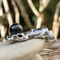 Te Mana - 925スターリングシルバー ロジウムメッキ - ブラックパール - 9.82mm
