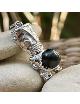 Te Mana - Argent 925 Rhodié - Perle Noire - 9.82mm