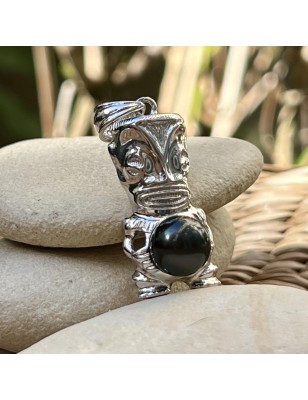 tiki homme en pendentif argent perle de Tahiti prix - bijou tiki