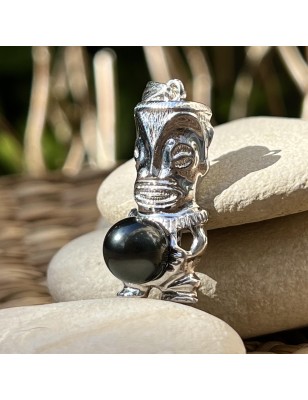 tiki homme en pendentif argent perle de Tahiti prix - bijou tiki
