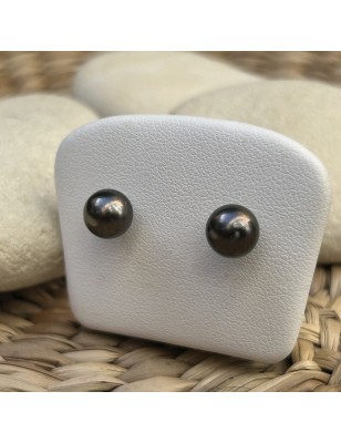 boucles d'oreilles argent perle de tahiti - bijoux perles de tahiti - perles de tahiti femme