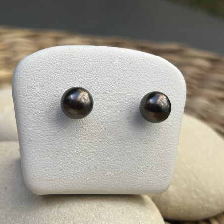 boucles d'oreilles argent perle de tahiti - bijoux perles de tahiti - perles de tahiti femme