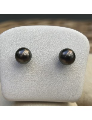 boucles d'oreilles argent perle de tahiti - bijoux perles de tahiti - perles de tahiti femme