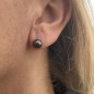 Aubergine Tahitian Pearls - Silver Ear Studs