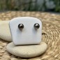 Clous d'Oreilles Argent - Perles de Tahiti Gris Aubergine