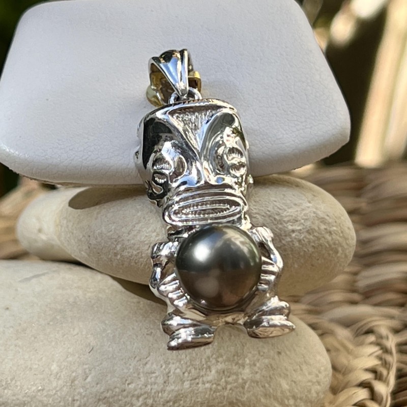 Te Mana - Plata rodiada - Perla de Tahití color berenjena