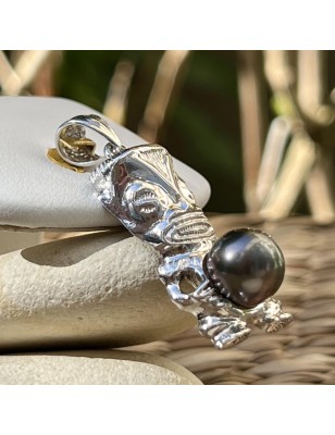 Te Mana - Argento rodiato - Perla di Tahiti color melanzana