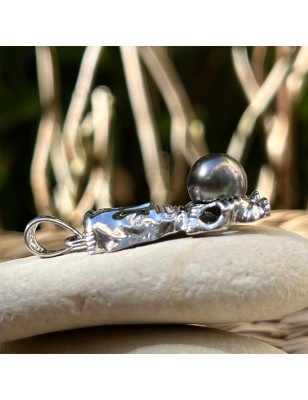 tiki homme en pendentif argent perle de Tahiti prix - bijou tiki