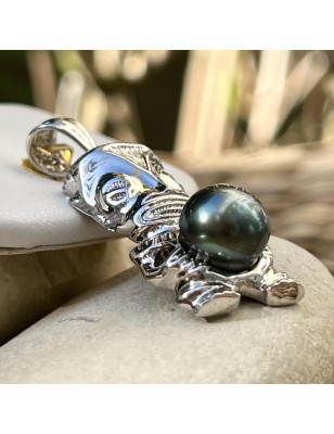 tiki homme en pendentif argent perle de Tahiti prix - bijou tiki
