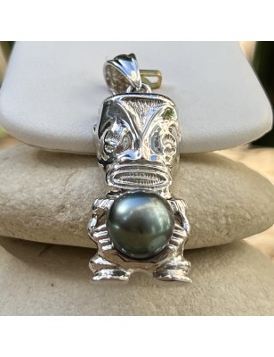 tiki homme en pendentif argent perle de Tahiti prix - bijou tiki