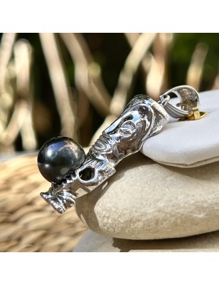 tiki pendant  men tiki Tahitian pearl - perla Tahiti - tahitian jewelry - tahitian jewerly stores